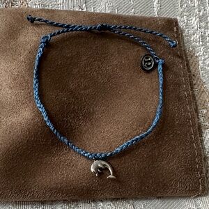Pura Vida Blue Braided Bracelet with Dolphin Charm